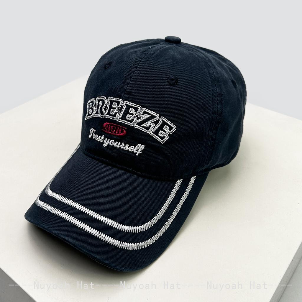 Baseball Striped Stitching Embroidered Letterings Alphabet KFashion Style Korean Women Men Her Him For Fresh Caps Peaked Hats Sunshade Personal