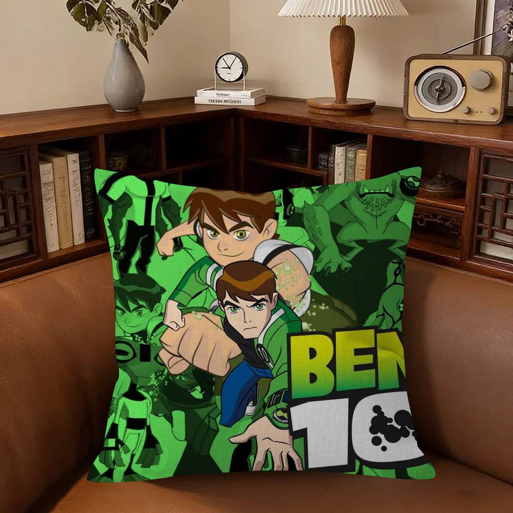American C-Cartoon B-Ben 10 Cute Cushion Cover Inches Farmhouse Decor Home Throw Pillow Covers For Couch Decorations