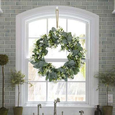 Artificial Eucalyptus Wreaths For Front Door Home Wall Hanging Decoration Wedding Wreath Fake Eucalyptus Plants