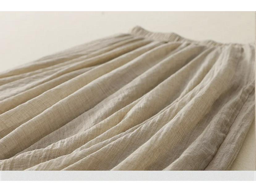 Jupe trapèze en coton fin à volants avec taille élastiquée - Style japonais et coréen