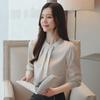 2025 Women's Korean Style Long-Sleeve Satin Chiffon Professional Shirt, Spring Collection