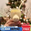 1-3PCS Christmas Elk Glass Cup 8Oz Milk Moose Mug Christmas Reindeer Head Beer Water Cup Xmas Holiday Party Drinkware Cup Gifts