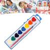 8 Colors Watercolor Paint Set Heart Shaped With Water Brush Pen Watercolor Paint Palette Portable Solid Water Color Paints