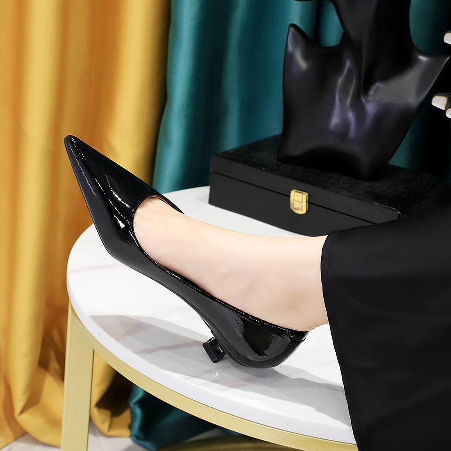 Fashion Mid-Heels 3.5cm Women's Shoes Slim Heels Shallow Mouth Ladies Pumps Ladies Single Stiletto Sexy Banquet Shoes Zapatos De Mujer