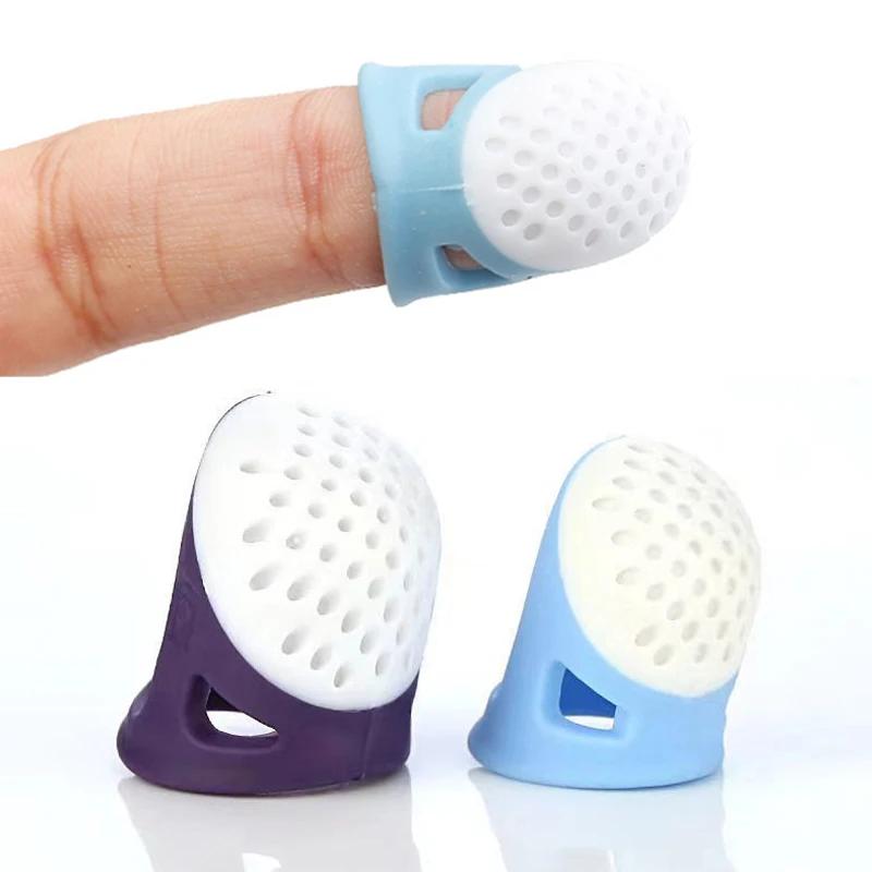 2/4pcs Silicone Thimbles Anti-stick Finger Cover Household Sewing Finger Protector Multifunctional Fingertips Crafts Sewing Tool