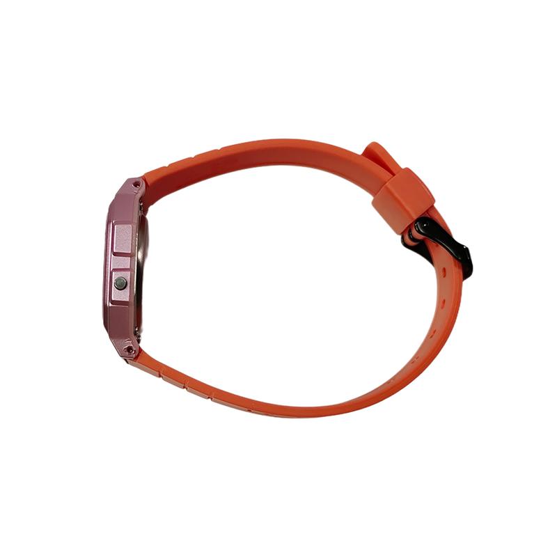 Casio Customized Watch Modified Series Pink Resin Case Life Waterproof F-91WS-4 Modified-coral Breathing Quartz ChengSeBiaoDaiLanHongJianBianBiaoJing