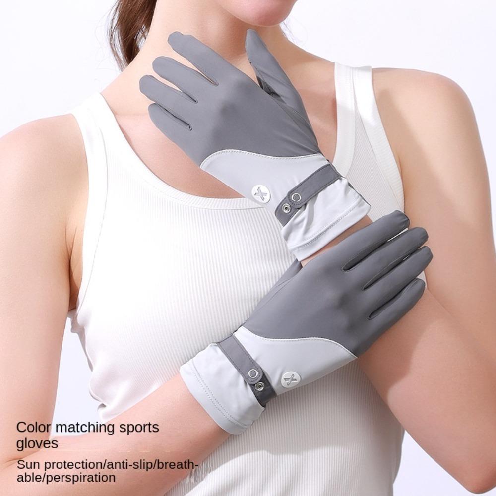 Ice Silk Women Sunscreen Gloves Anti-UV Summer Driving Mittens  Outdoor