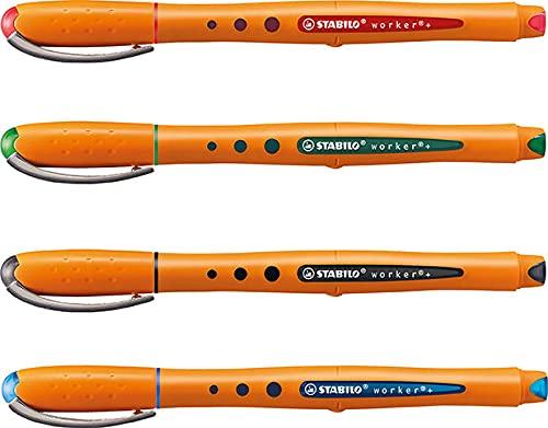 Stabilo Bionic Worker Water-Based Ballpoint Pen, 0.5mm, 4 Colors, 2018S-4-001
