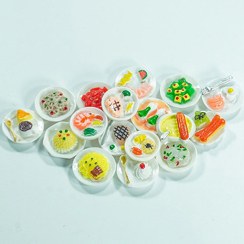 1 Stück Puppenhauszubehör Mini Dim Sum Platte DIY Miniaturlandschaft Feengarten Dekor Spielessen Ornamente