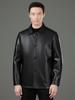 Men's Genuine Sheepskin Lapel Coat - Winter 2025 Single-Breasted Leather Jacket with Plush Lining for Middle-Aged Dads