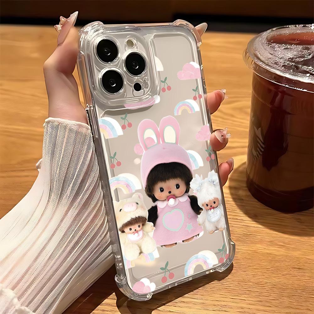 Cute Monchhichis New Ins Phone Case For Samsung A37 A57 A17 A07 A06 A56 A26 A33 A54 A51 A13 A73 A55 A53 A36 A35 A34 A25 4G 5G