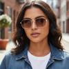 New Trendy Metallic Personalized Versatile Men Sunglasses With Retro  Style Rectangular Frames For  Women 2402