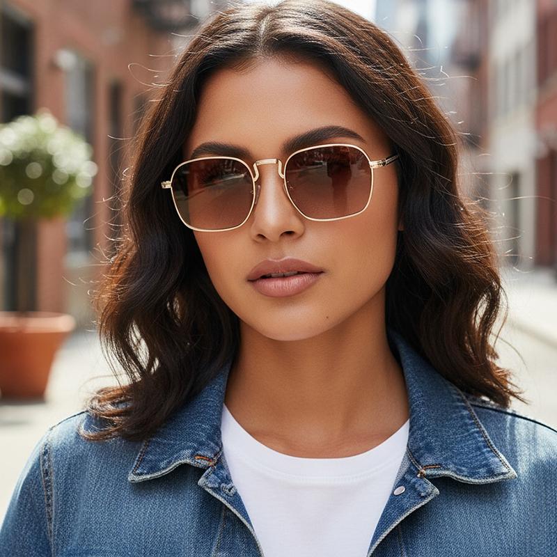 New Trendy Metallic Personalized Versatile Men Sunglasses With Retro  Style Rectangular Frames For  Women 2402