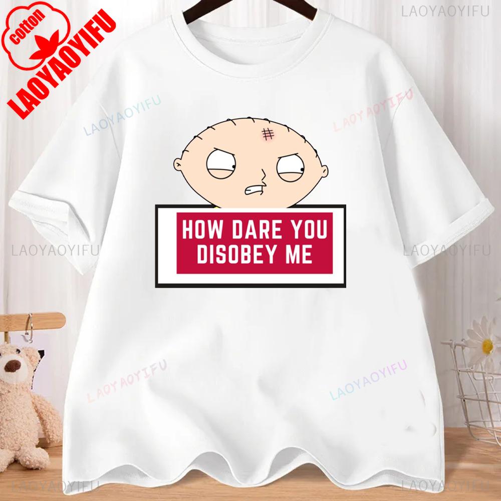 FMILY GUY Stewie Tattoo Brian Cartoon FMILY GUY Bedrucktes T-Shirt für Fitnesstraining, Joggen und Outdoor-Aktivitäten