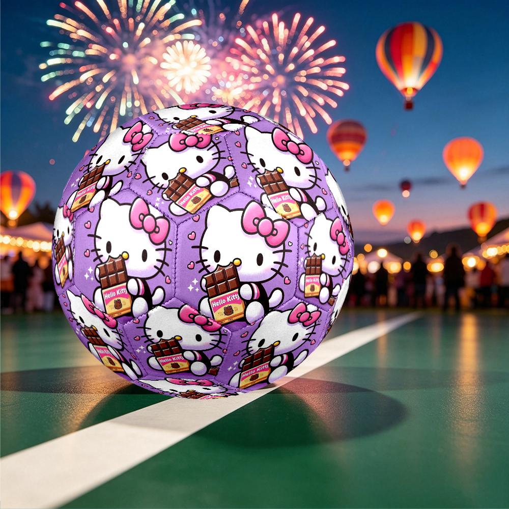 Size 5 Soccer Ball - Outdoor Sport Football with Lovely Cat Pattern, Ideal Gift for Birthdays, Christmas, Father's Day, Graduation