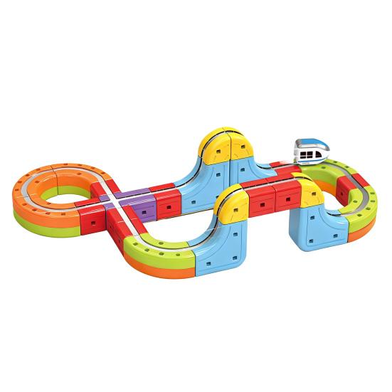 1 Set Manyetik Raylı Tren Oyuncak Seti Çocuklar Kendin Yap Ray İnşaatı Yerçekimine Meydan Okuyan Elektrikli Tren Oyuncak Yeni Başlayanlar İçin Raylı Araba Eğitici STEM Öğrenme Oyuncak