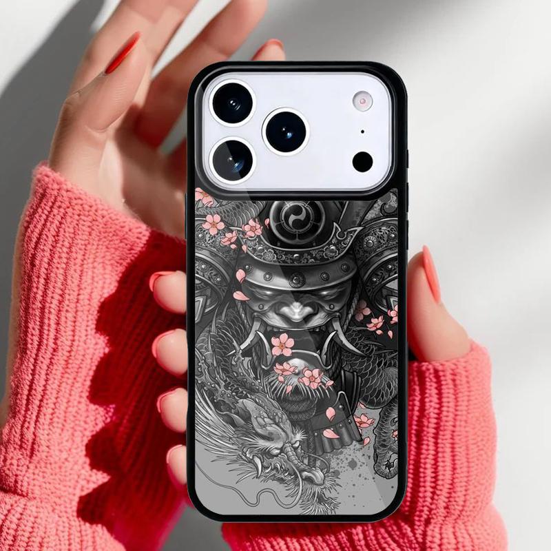 Japanese Hannya Mask Phone Case for iPhone 17 16 15 14 13 Pro Max Back Cover for 12 11 Pro Coque