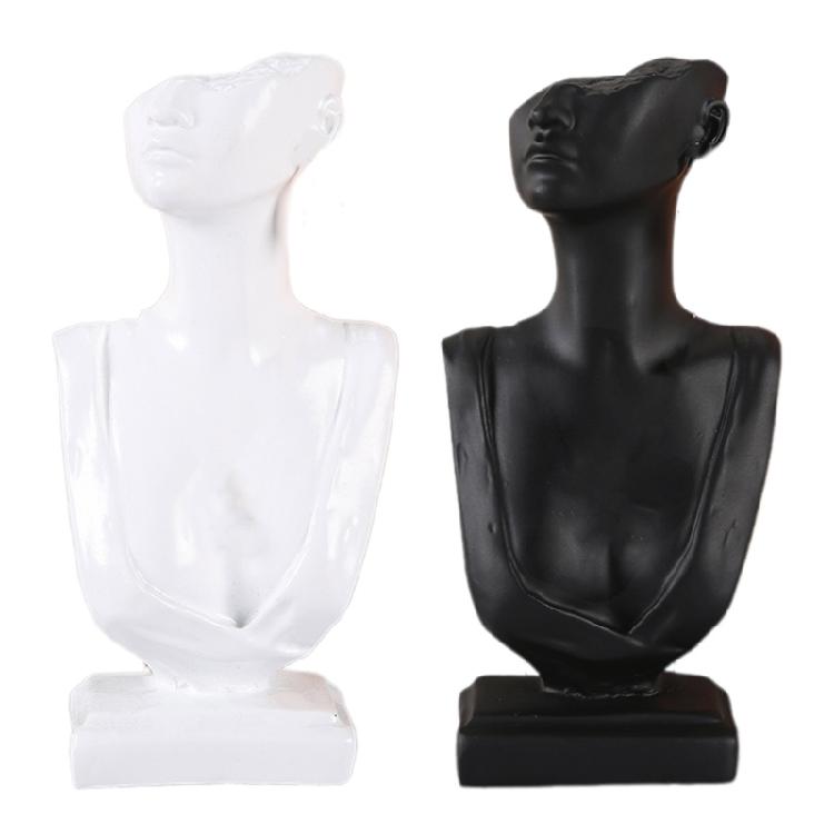 Stylish Neck Model Stand Necklace Showcases Stand Earrings Holder Resin Texture