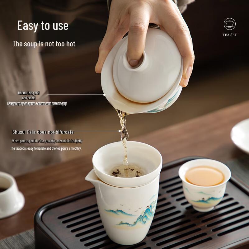 Elegant Chinese Ceramic Gongfu Tea Set