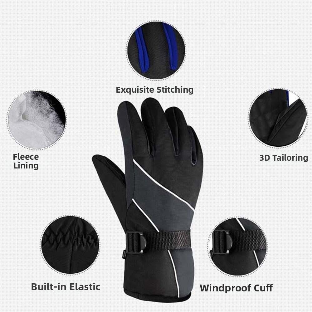Soft Ski Anti-cold Gloves Anti-splash Water Thickened Finger Mittens Unisex Windproof Gloves Men