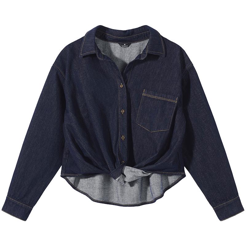 Hotwind Women s Twist Knot Denim Shirt XL