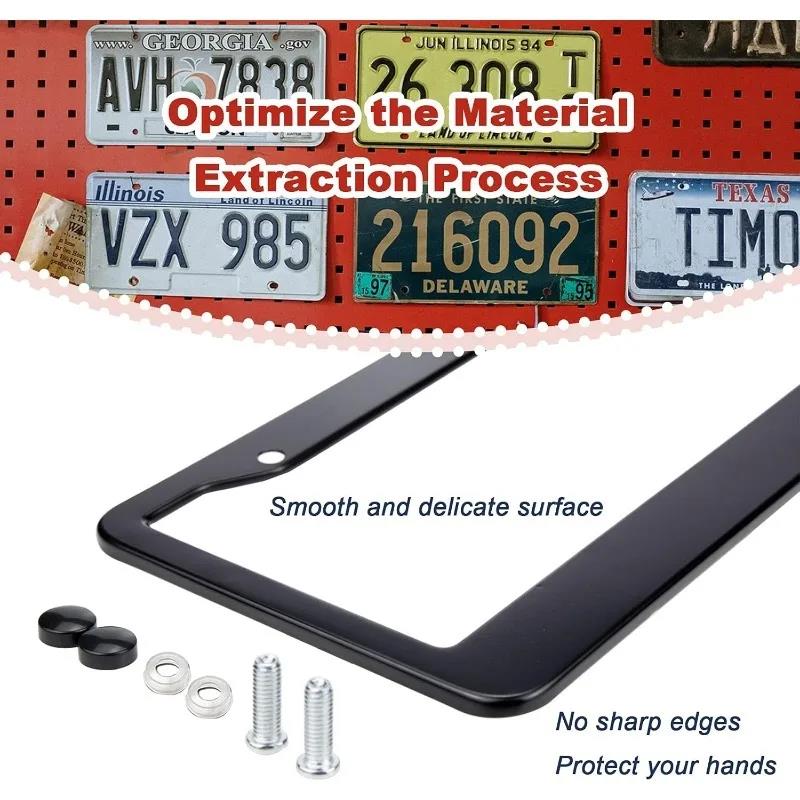 1/2Pcs Stainless Steel License Plate Bracket Bracket Car Label Frame Universal License Plate Frame American License Plate Frame License Plate Covers