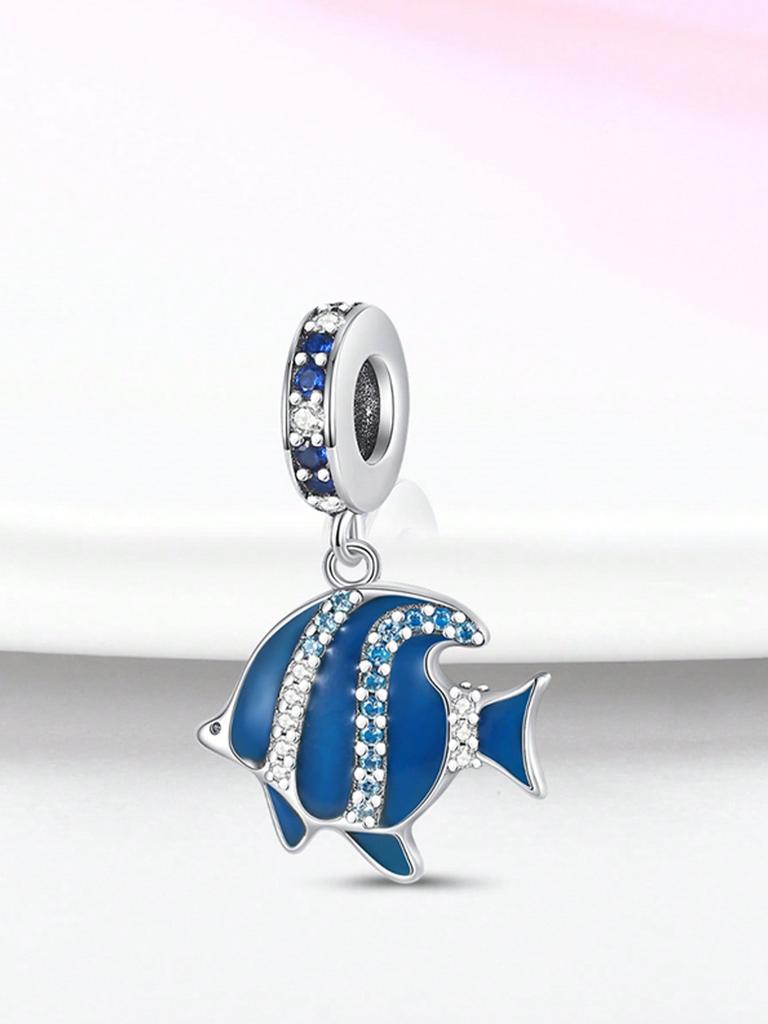 Blue Ocean Devil Fish Moon Stars Beads Charm Copper Plated Fit Charms Copperoriginal Bracelet For Jewelry Making Diy Charm