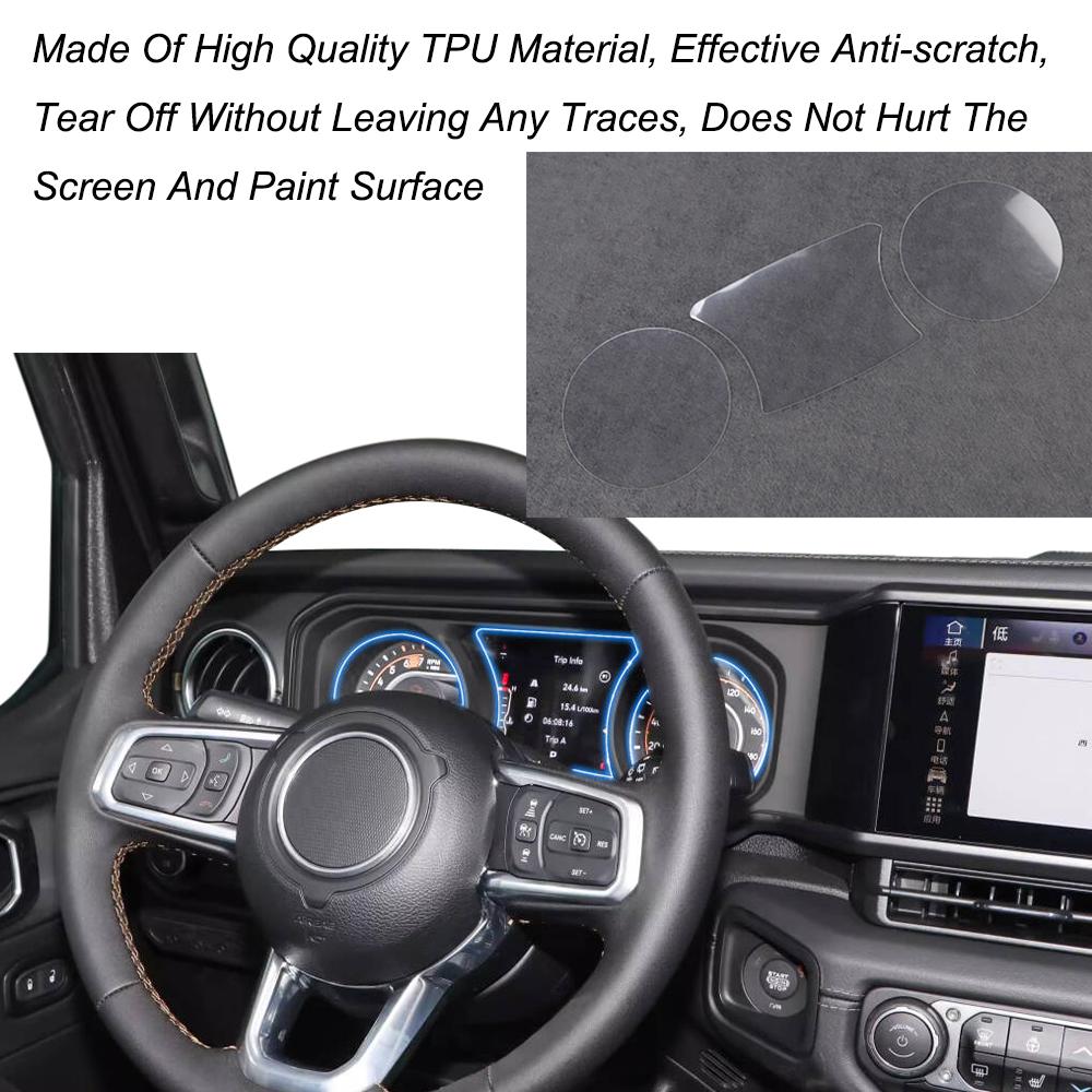 Car Dashboard Navigation Protective Film for Jeep Wrangler JL 2025 2025 GPS Screen Display Protect Stickers Interior Accessories