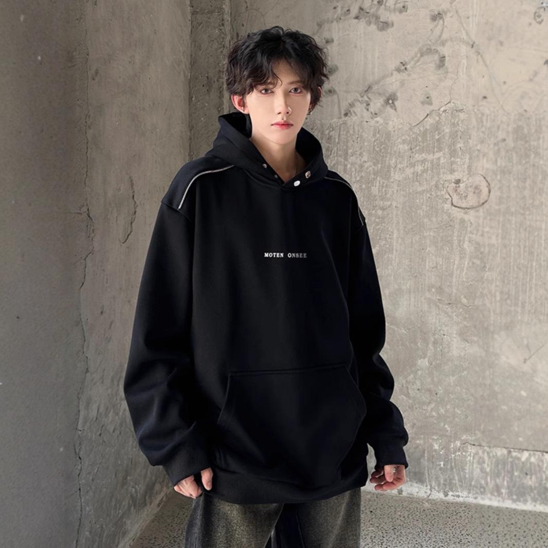 

300g Men s Heavyweight American High Street Hooded Sweatshirt - Autumn/Winter Trendy Brand, Zipper Niche Design Jacket. XXXL