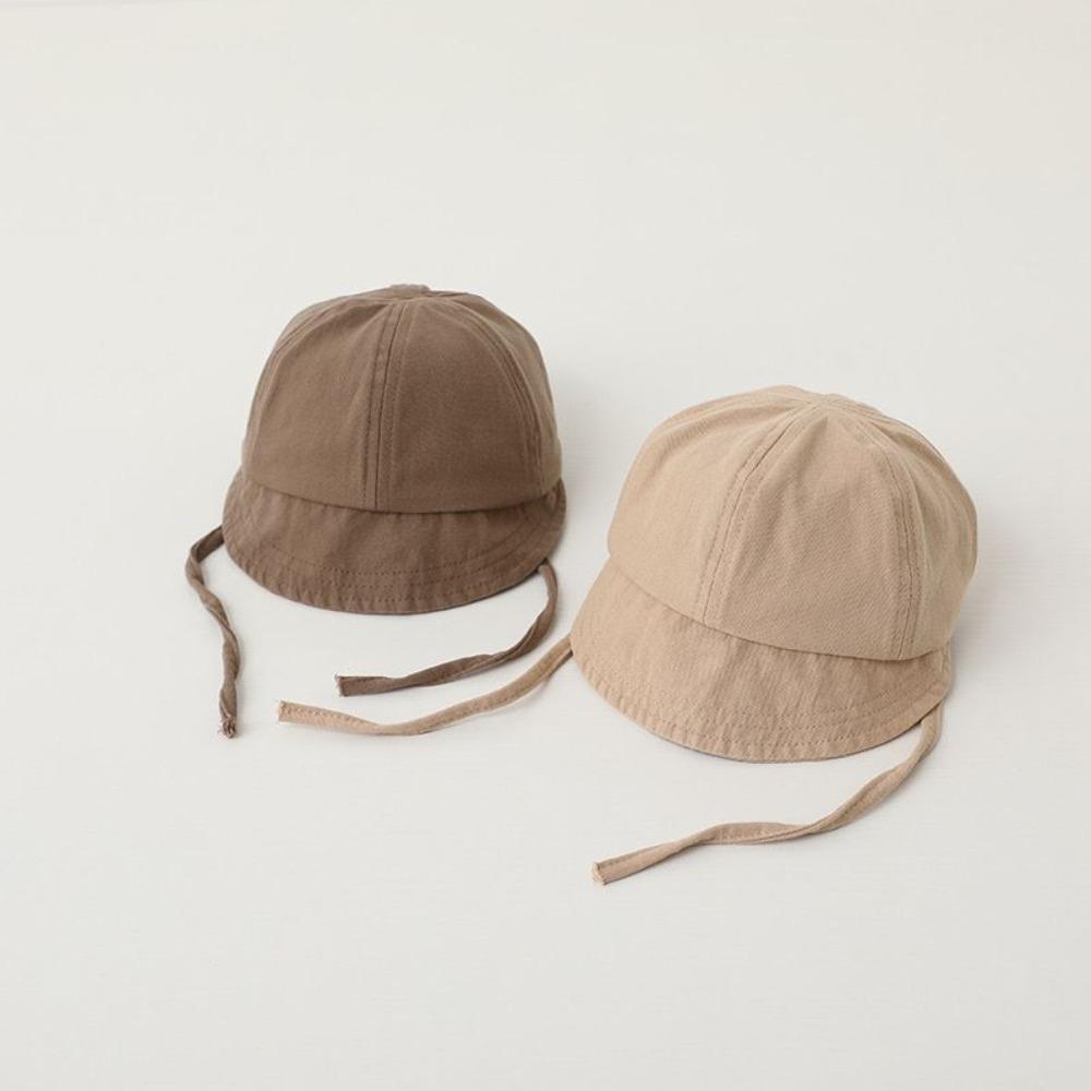 New Solid Color Sun Hat Adjustable Lace-up Bucket Hats Drawstring Infant Hat Summer