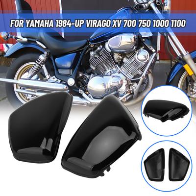 Motorcycle Side Battery Fairing Black ABS Left Right Guard Protection Moto Cover For Yamaha XV 700 750 1000 1100 Virago 1984-Up