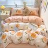Class A Thickened And Ground4-Pcs Set Of Pure Cotton Small Fresh Washed Cotton Bed Sheet Quilt Cover Student Dormitory