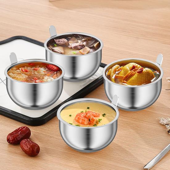 Stainless Steel Steamer Pot 4-Person Capacity Stew Pot for Porridge Soup Induction Cooktop Compatible Heat-Resistant Hard Boiled Egg Cooker