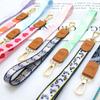 High-End Leather Buckle Canvas Mobile Phone Universal Lanyard, Wrist Short Lanyard, Key Bag Multi-Purpose Anti-Loss Lanyard