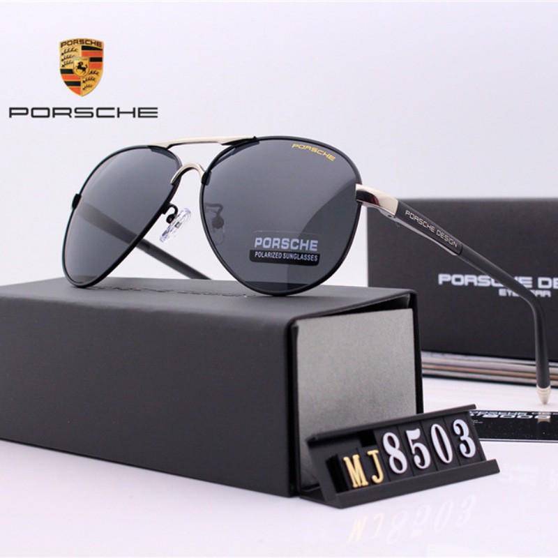 Men's Vintage Large Frame Polarized Driving Sunglasses - Spring Leg Frog Mirror HD 8503
