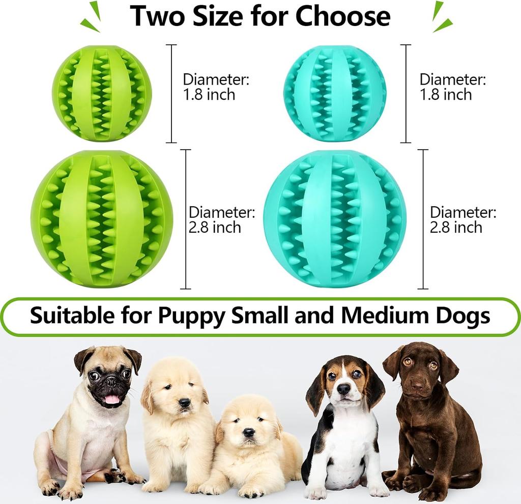 Puppy Teething Chew Clean Toy Balls Interactive Dog Treat Dispensing Ball Rubber Small Pet Enrichment Brain Stimulating Games