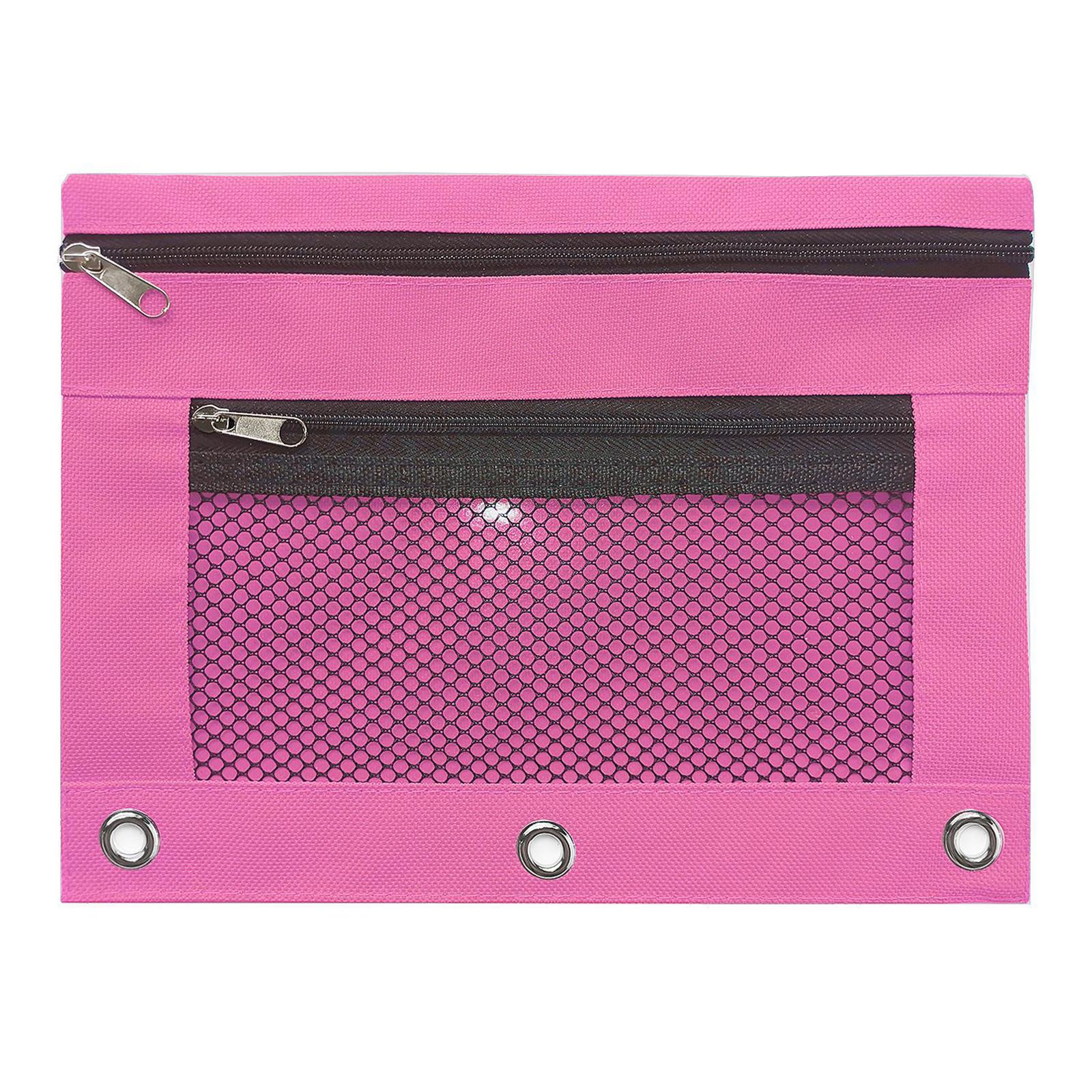 Stationery Bag 3-Rings Binder Pencil Pouch Double Layer Stationery Bag