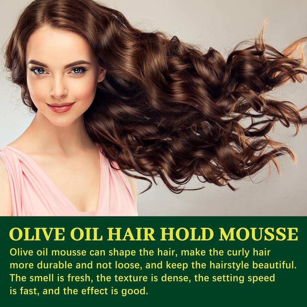 EELHOE Olive Oil Hair Styling Mousse Curl Styling Moisturizing Curl Care Styling Long Lasting Anti-Frizz Mousse