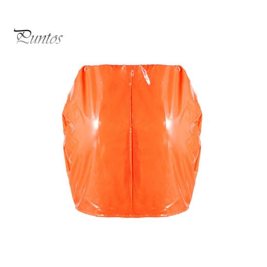 Leather Mini Imitation Skirt Sexy Versatile Solid Color Short Skirt Parties Clubs Women Bottoming Skirt Fashion Garment