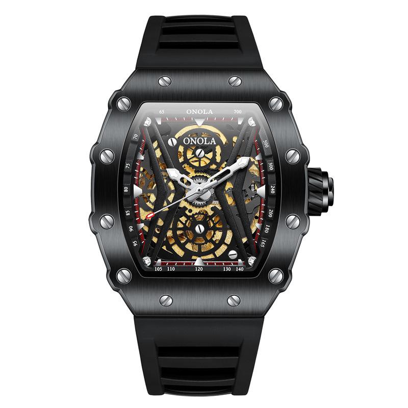 Fashionable Sports Fully Automatic Mechanical Watch Men's Silicone Band Waterproof Watch