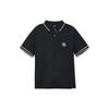 MLB Womens Monogram PQ T-Shirts New York Yankees Button Pocket Striped Short Sleeve Women T-Shirts Black 3FPQM0433-50BKS