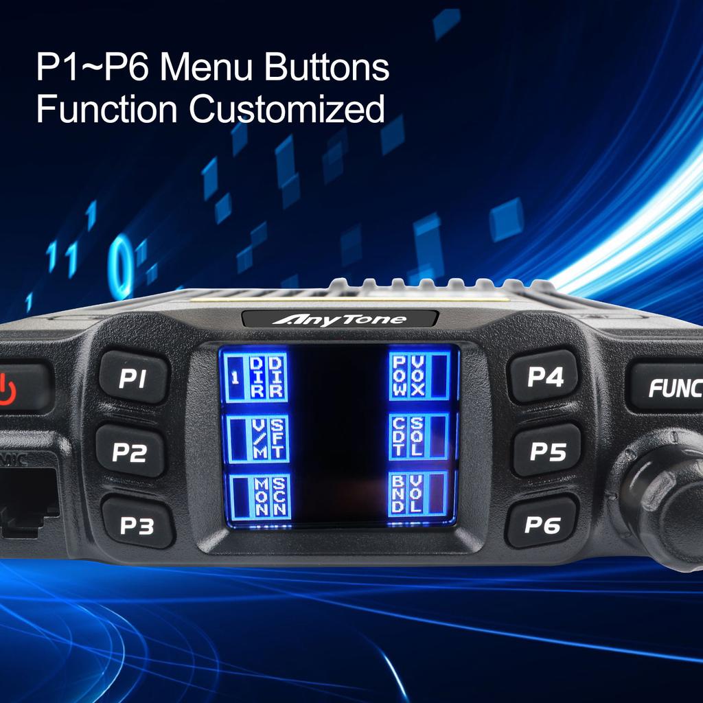 Anytone AT-778UVII GMRS VOX Dual Band 136-174MHz&400-490MHz 25Watt 200Channels 2m 70cm Amateur Analog Mobile Radio Color Screen