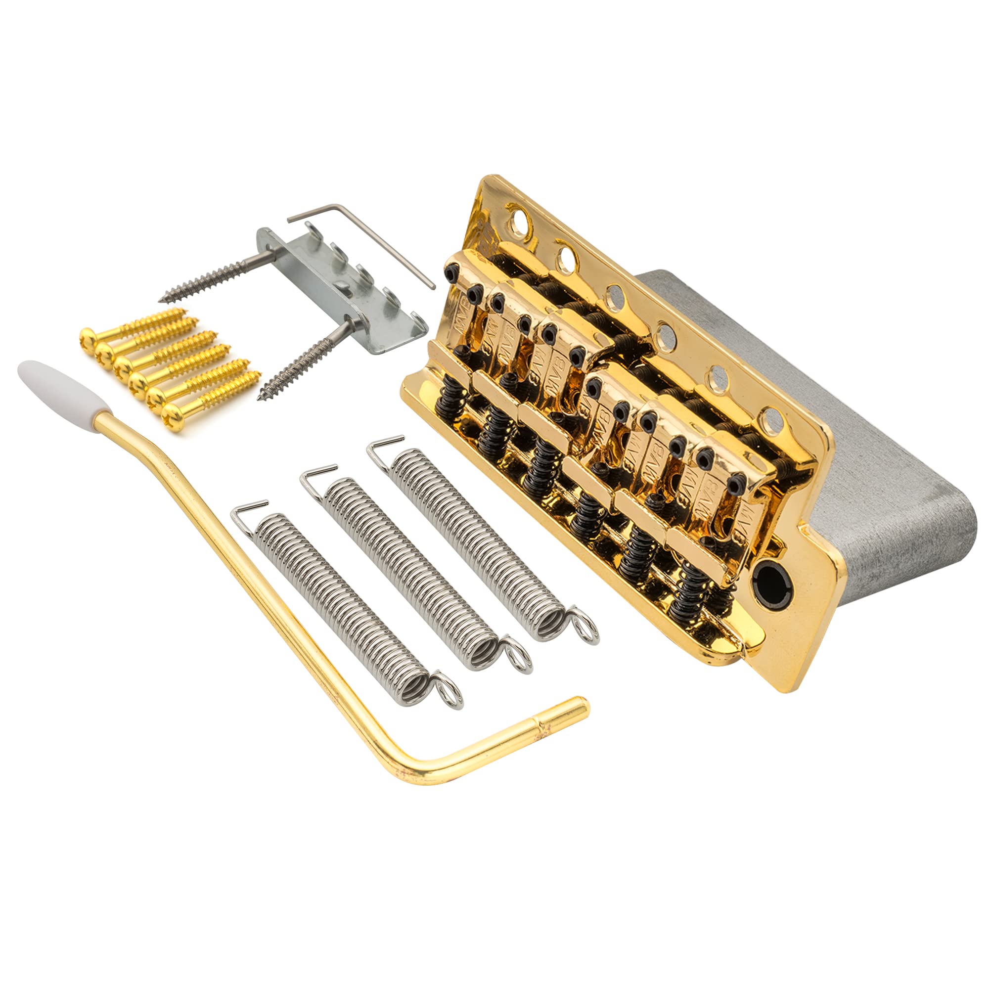 

Wilkinson WOV03 10.8mm String Pitch Vintage 6-Point Guitar Tremolo Bridge for Squier, Mexico, Fender, and MIJ Strat Electric Guitars, Gold