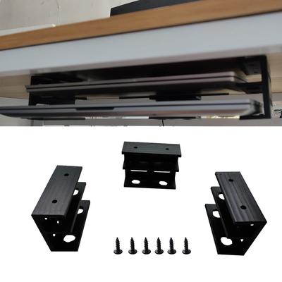 PIAOLGYI Under-Desk Double-Decker Laptop Holder Mount with Screws, Under-Desk Laptop Mount Bracket, Additional Keyboard Storage for Under-Table Mounts