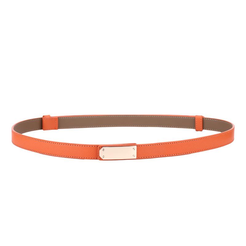 Ladies Belt Double-Sided Leather High-Quality Lock Buckle Waist Thin Belt With Dress Decorative Cowhide Belt Women