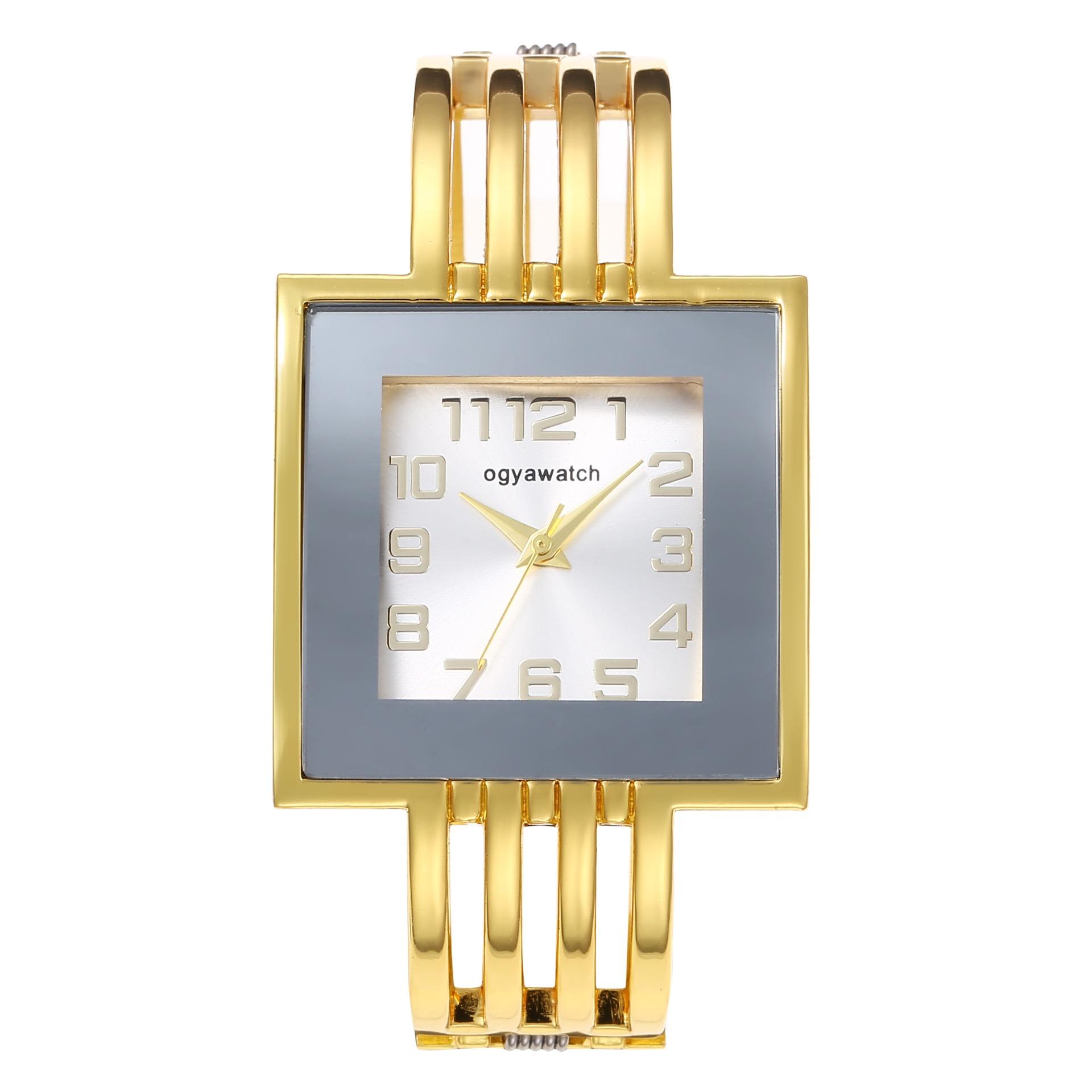 

Новые модные женские часы-браслет, женские квадратные часы из нержавеющей стали, женские кварцевые часы золотой/белый