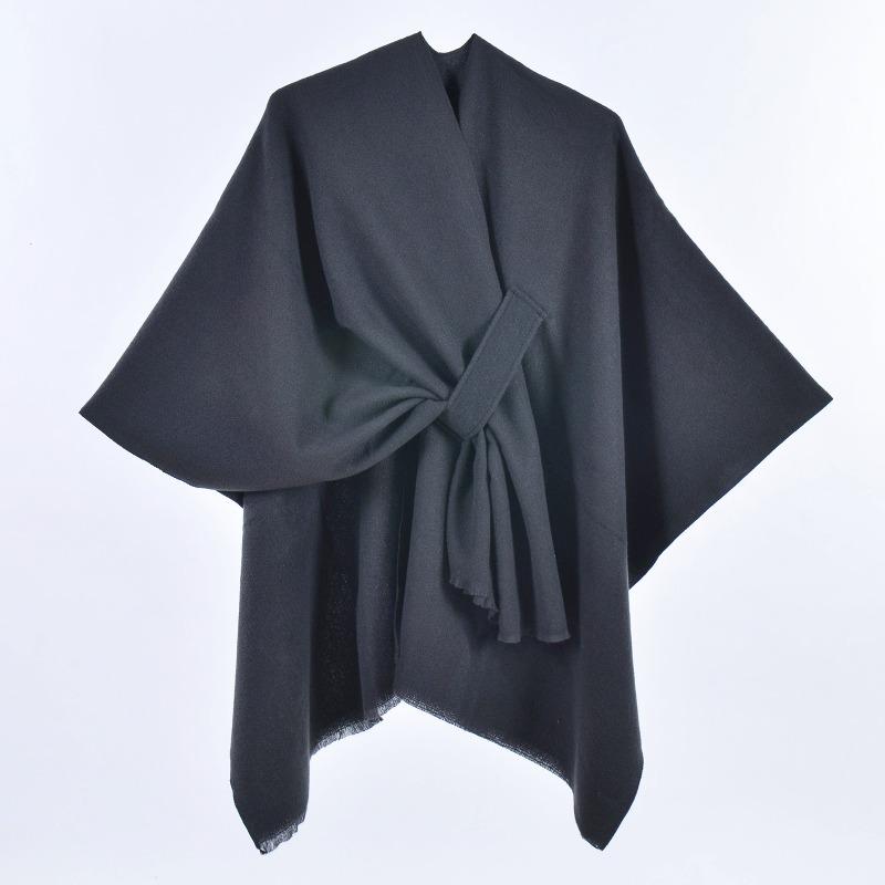 New Women's Spring Scarf Shawl Fashion Versatile Solid Color Four Seasons Imitation Cashmere Split Cape