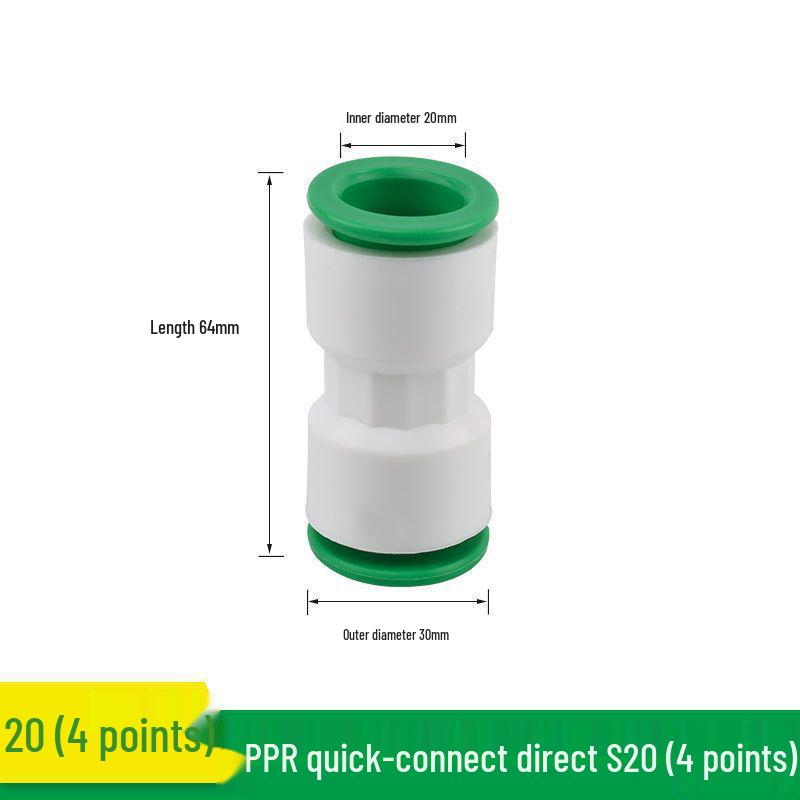 Quick Connect PPR Ball Valve PVC Elbow Tee, No Hot Melt, 4 Points/40 PE Water Pipe Fittings.