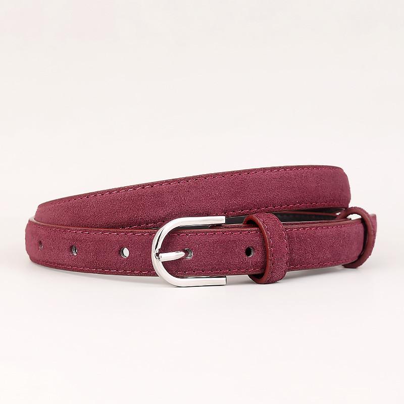 

Leather Belt For Women With Pin Buckle And Twolayer Cowhide Material For Office Style червоний