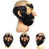 Funny Black Hair Mediterranean Face Mask For Halloween Christmas Party Costumes